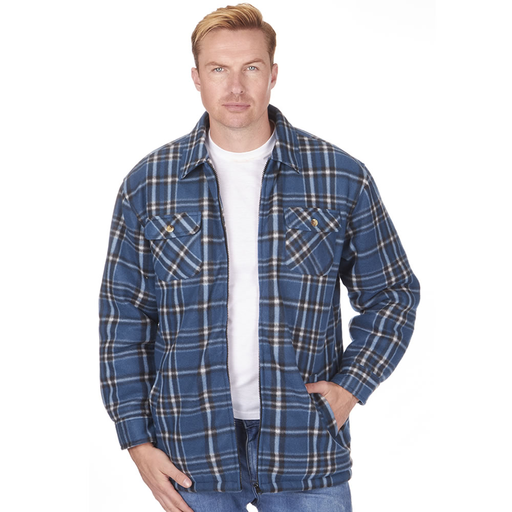 Check Work Shirt Flannel Lumberjack Fleece Mens Fleece Lined Warm Worker Thermal 