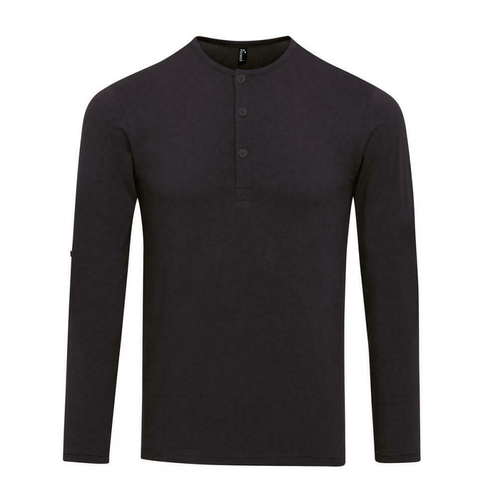 Premier Men’s Solid Color Collarless Long Sleeve T-Shirt