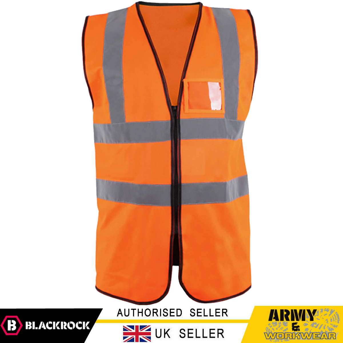 Blackrock Zipped Executive Hi-Vis Waistcoat Vest Workwear Safety Mens ...