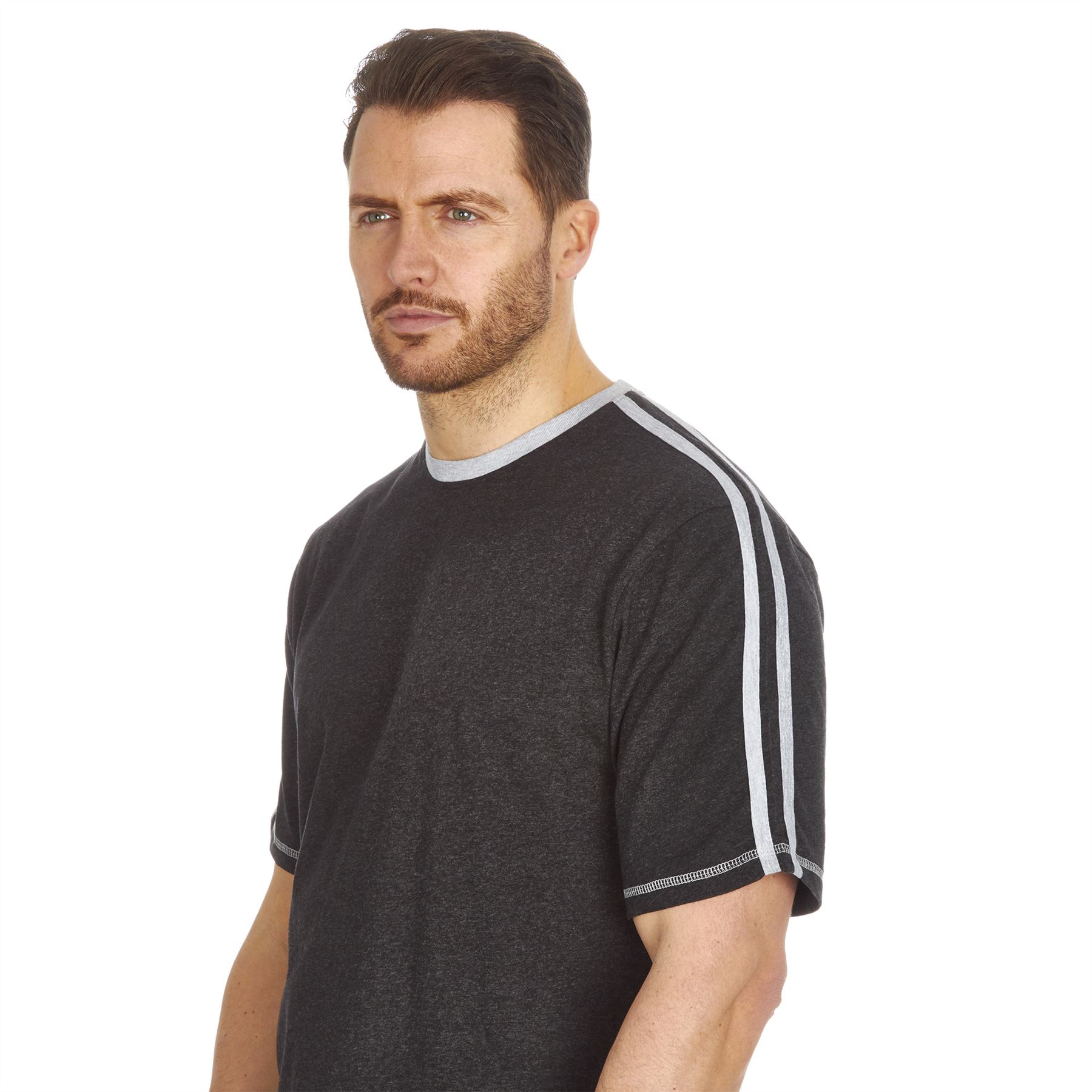 Mens T-Shirt Top & Shorts PJ Jersey Cotton Loungewear Casual Cosy Set - Picture 14 of 16