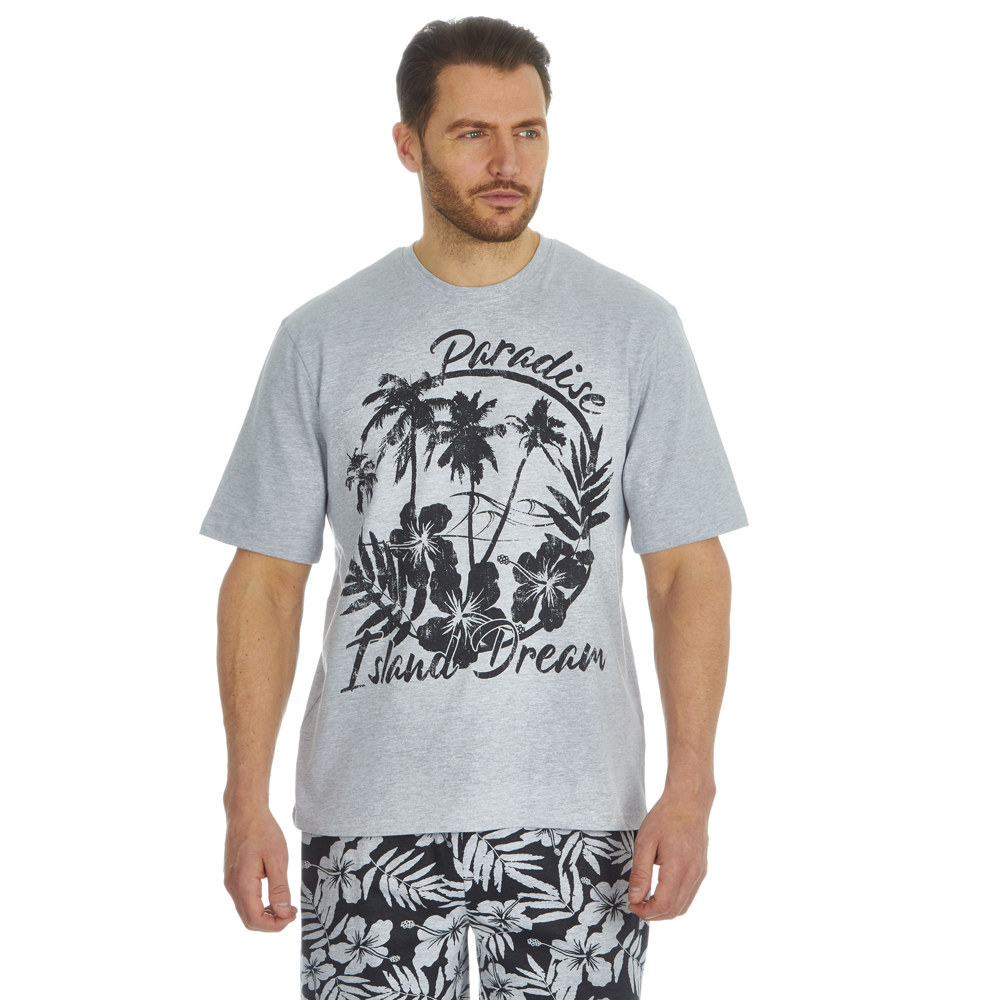 Cargo Bay Mens Printed T-Shirt & Short Set Breathable Soft & Comfy Nightwear Pj - Picture 18 of 20