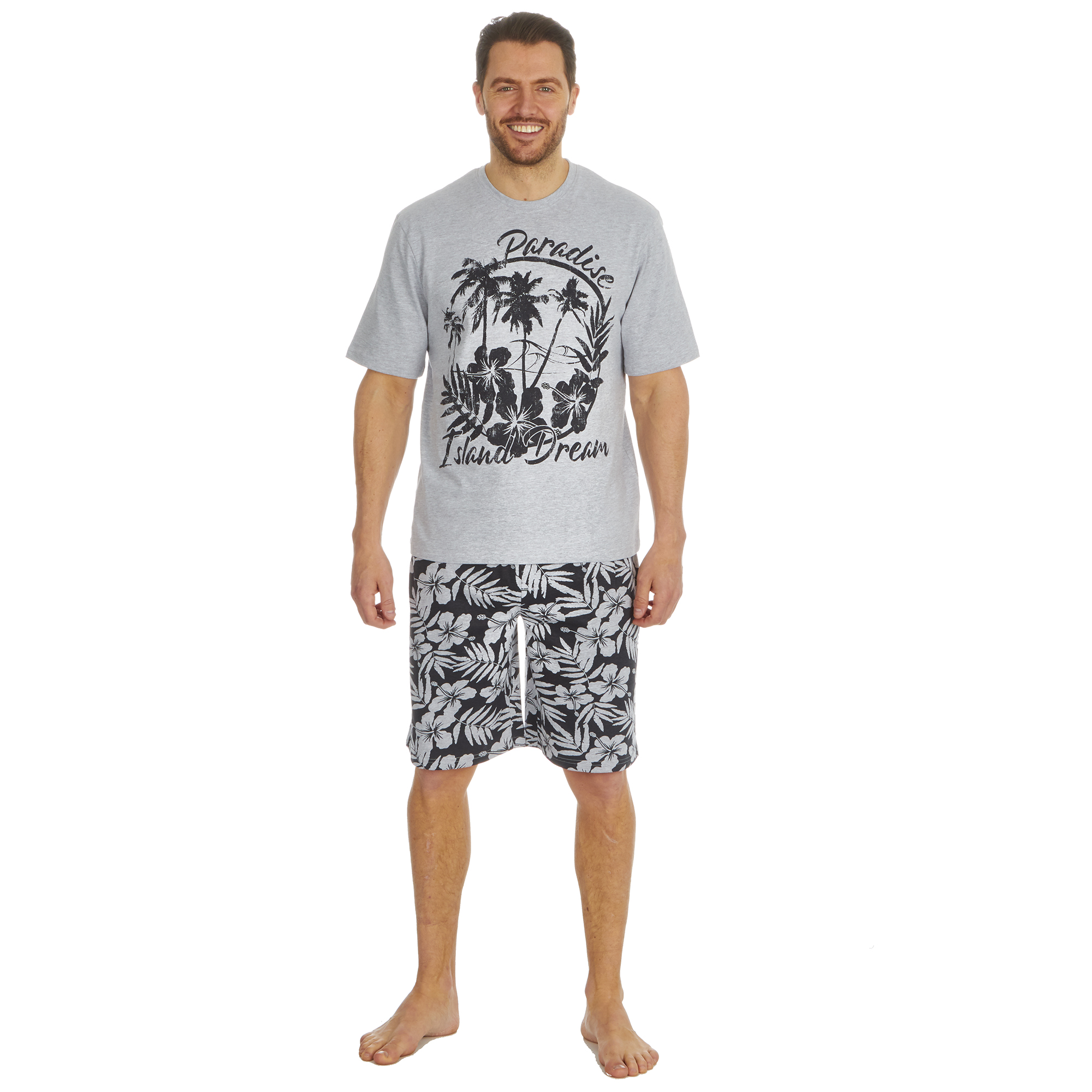 Cargo Bay Mens Printed T-Shirt & Short Set Breathable Soft & Comfy Nightwear Pj - Picture 14 of 20