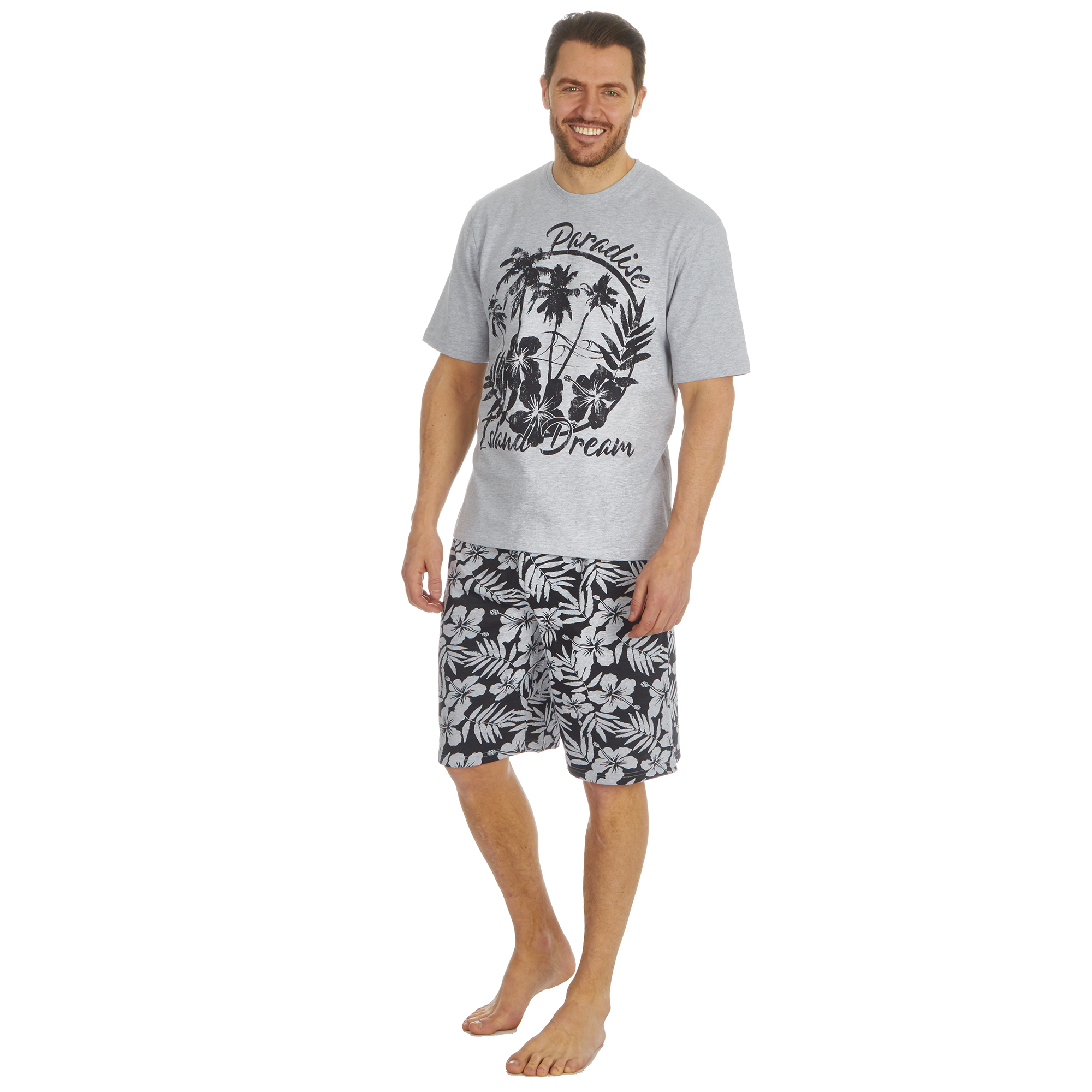Cargo Bay Mens Printed T-Shirt & Short Set Breathable Soft & Comfy Nightwear Pj - Picture 12 of 20