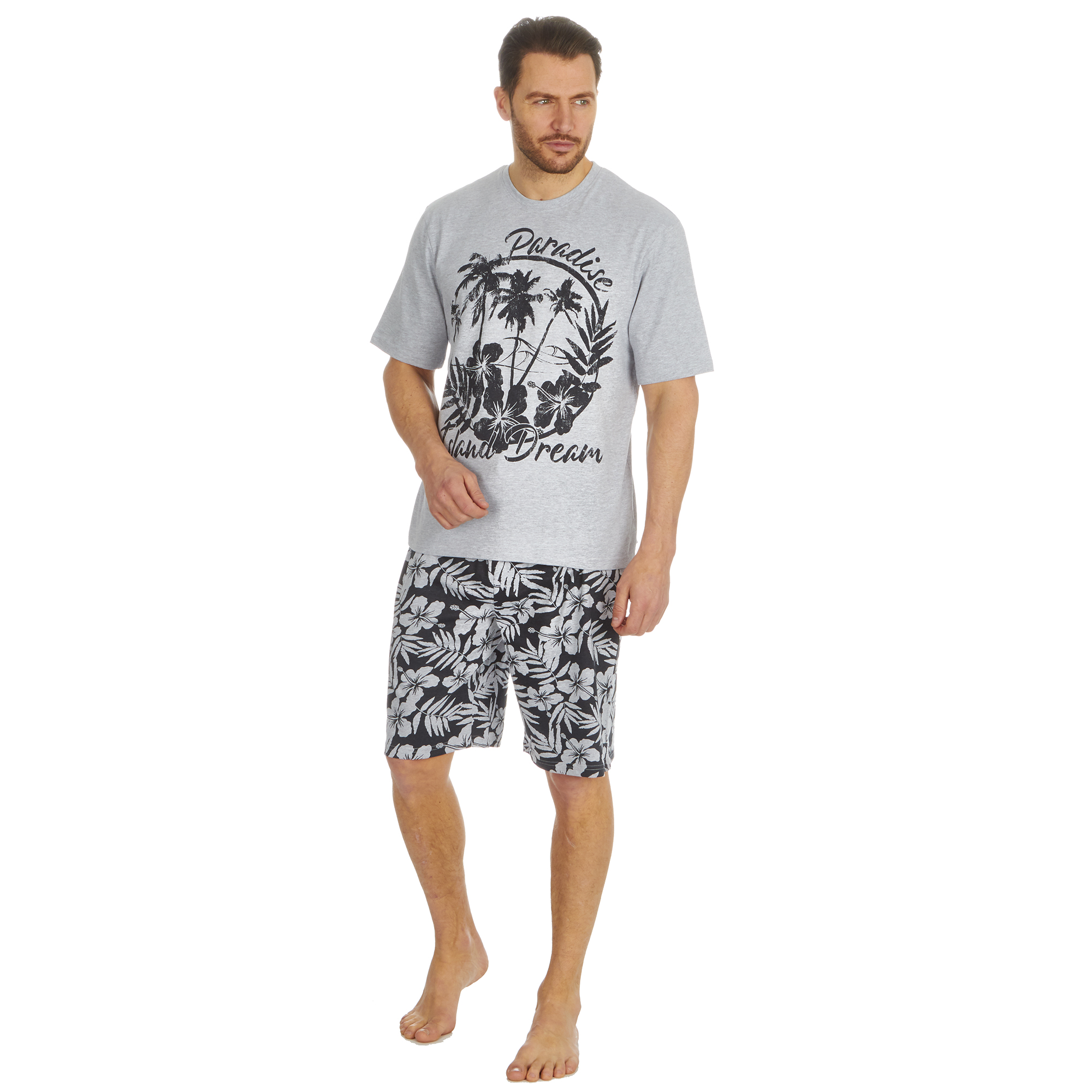Cargo Bay Mens Printed T-Shirt & Short Set Breathable Soft & Comfy Nightwear Pj - Picture 15 of 20