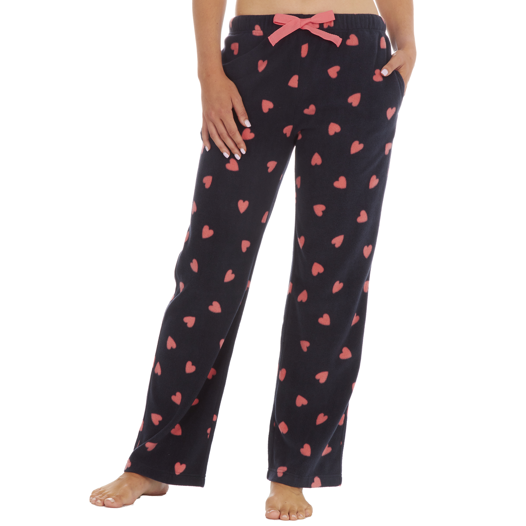 Ladies Check Pyjama Bottoms Lounge Pj Pants Micro Fleece Pockets ...