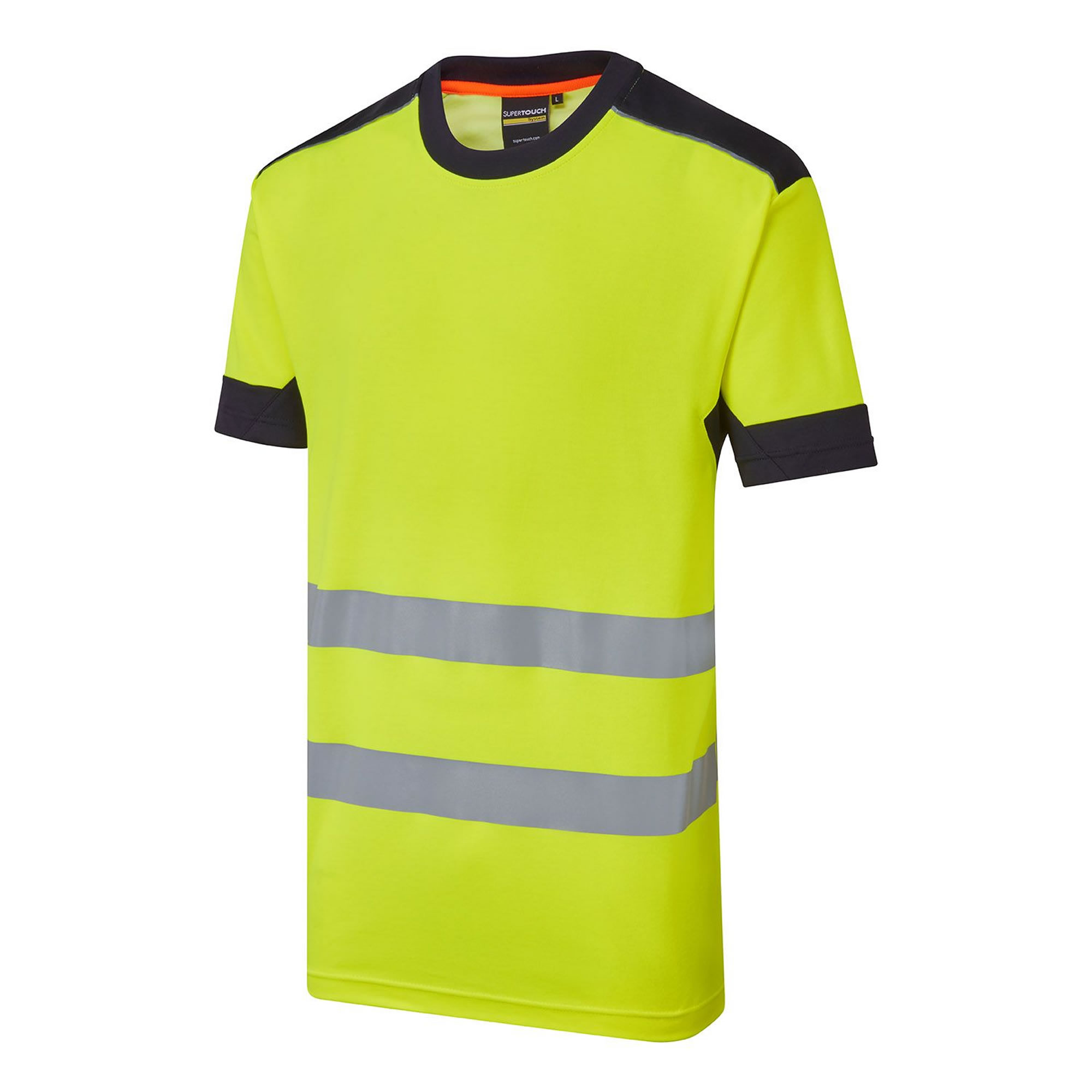 Supertouch Hi-Vis T-Shirt 55% Cotton 45% Polyester Breathable Yellow Orange