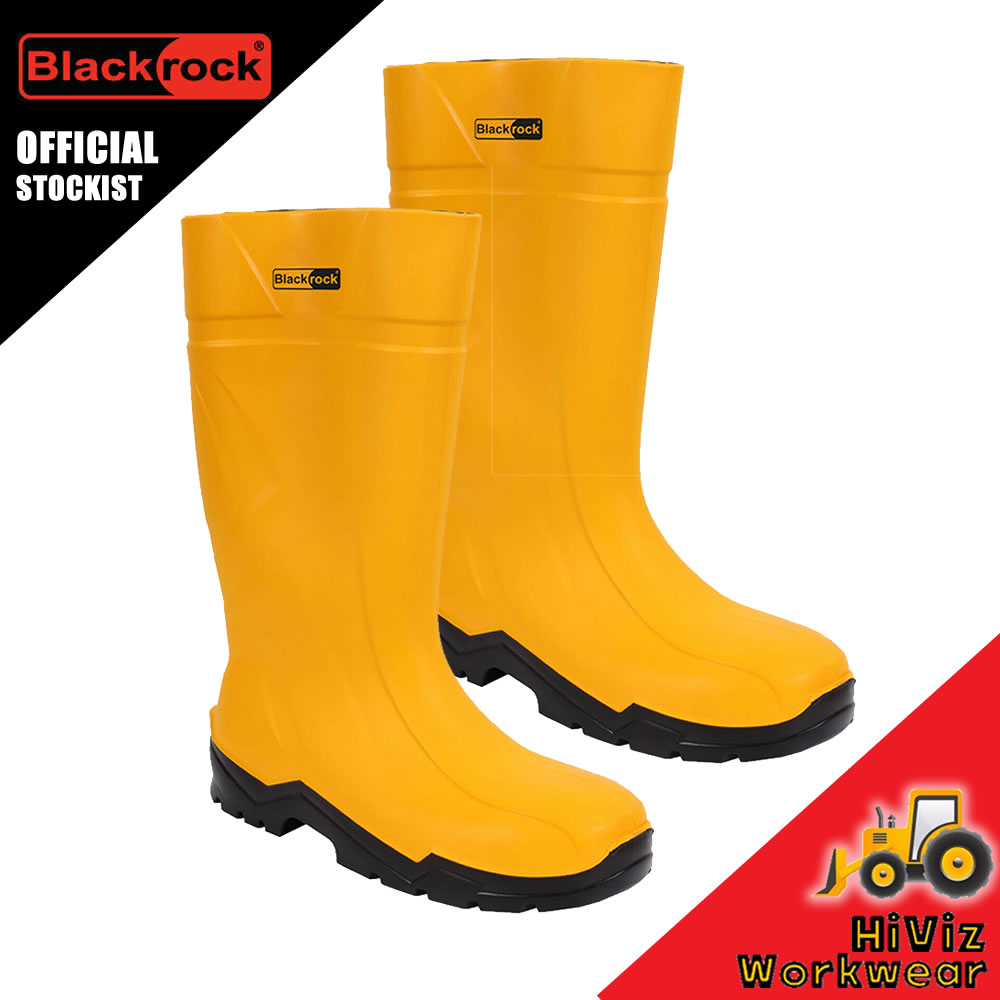 Blackrock Yellow PU Safety Wellington Boots Thermal Insulated Waterproof Wellies 