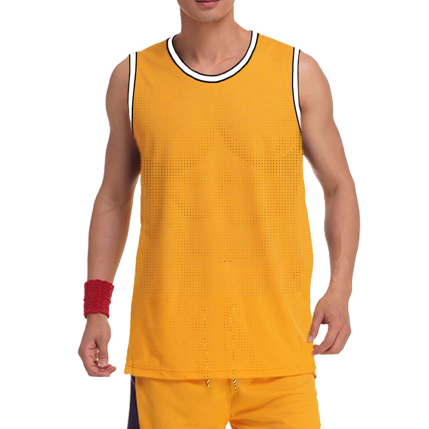 Gilet da uomo maniche in rete palestra allenamento basket muscolo traspirante estate - Foto 6 di 7