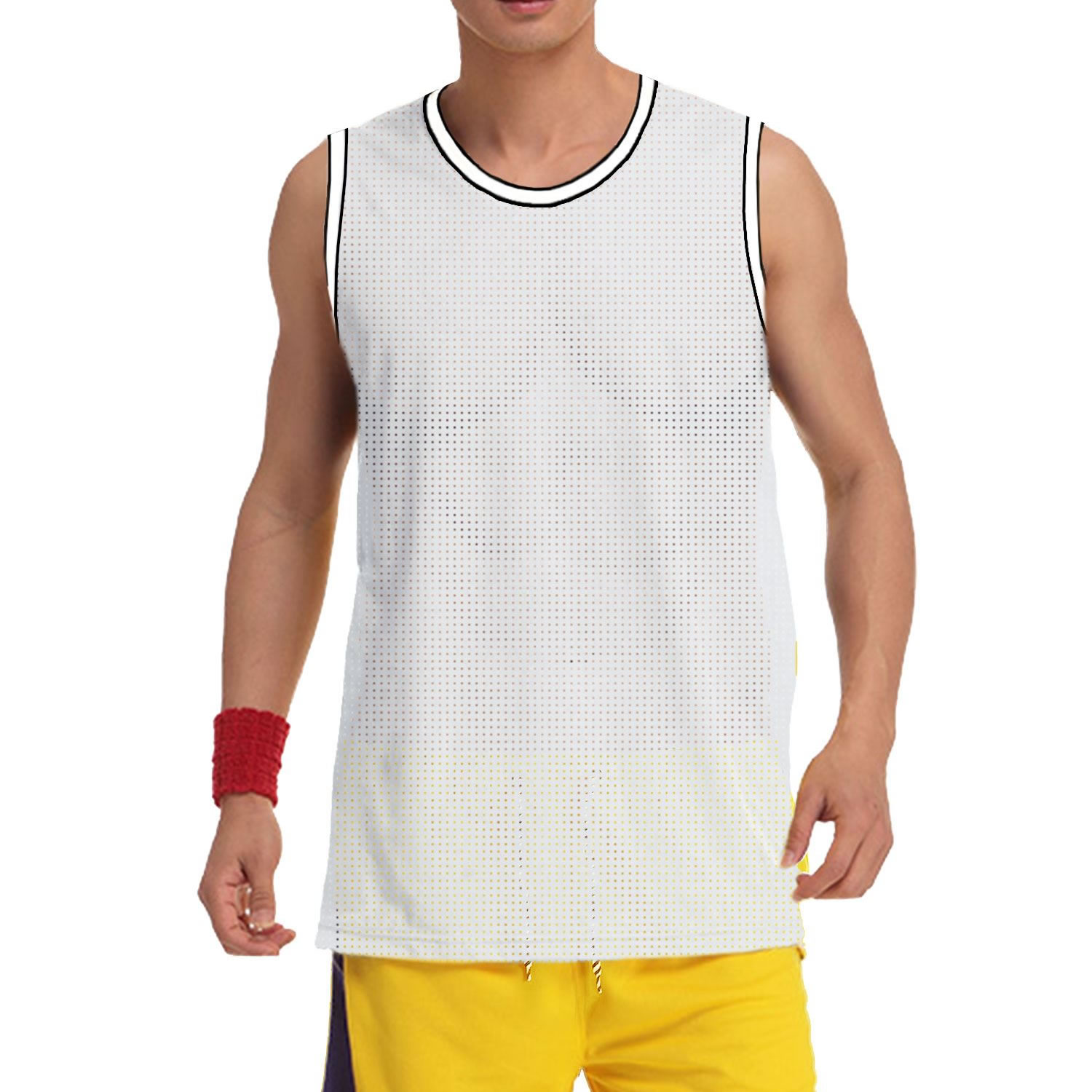 Gilet da uomo maniche in rete palestra allenamento basket muscolo traspirante estate - Foto 5 di 7