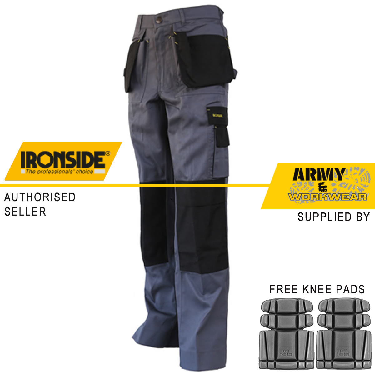 Mens Multi Pocket Cargo Heavy Duty Knee pad,Triple Stitched Trousers,TOP QUALITY 