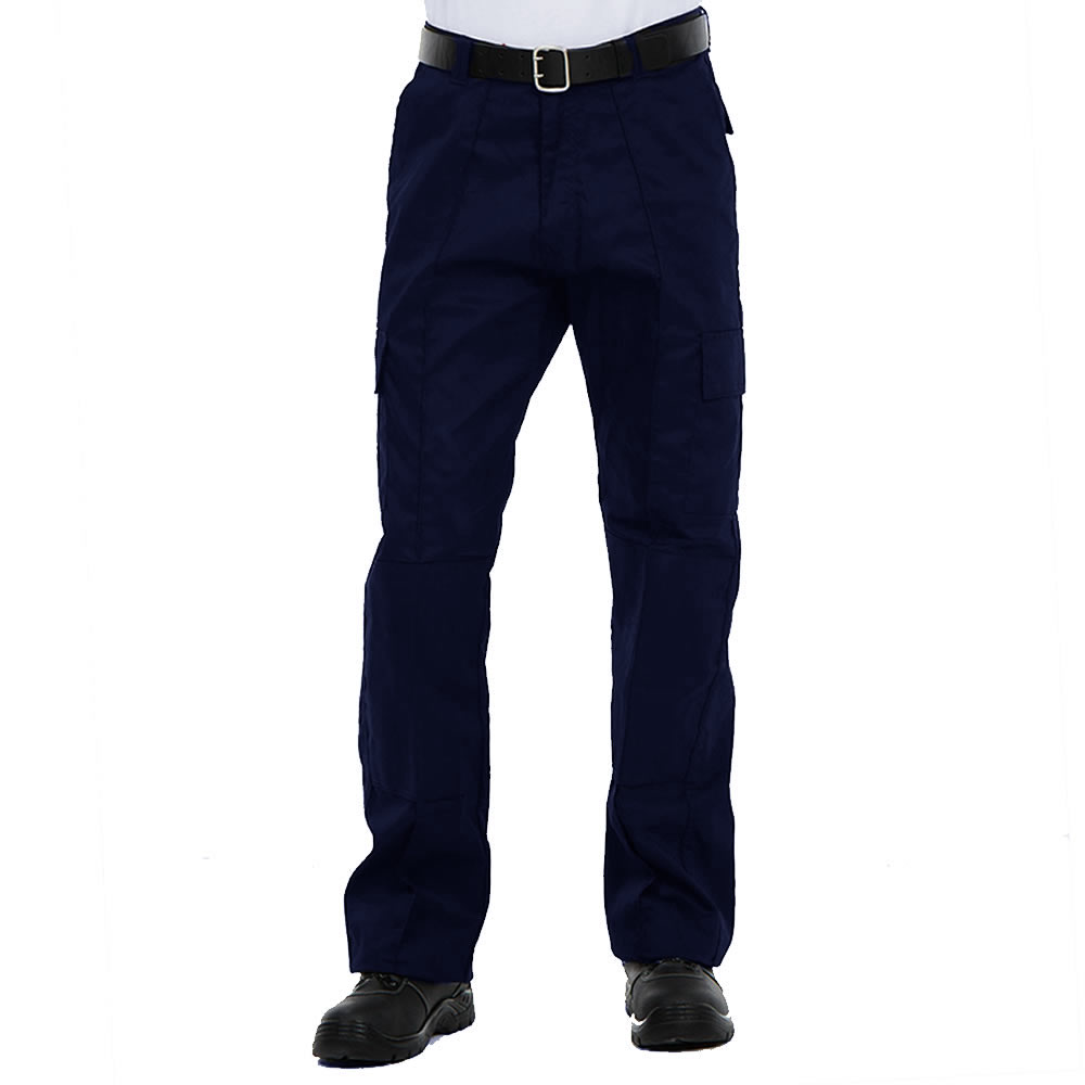 Mens Cargo Combat Trouser Polycotton Pants With Knee Pad & 2 Side & Rear Pockets - Picture 7 of 7