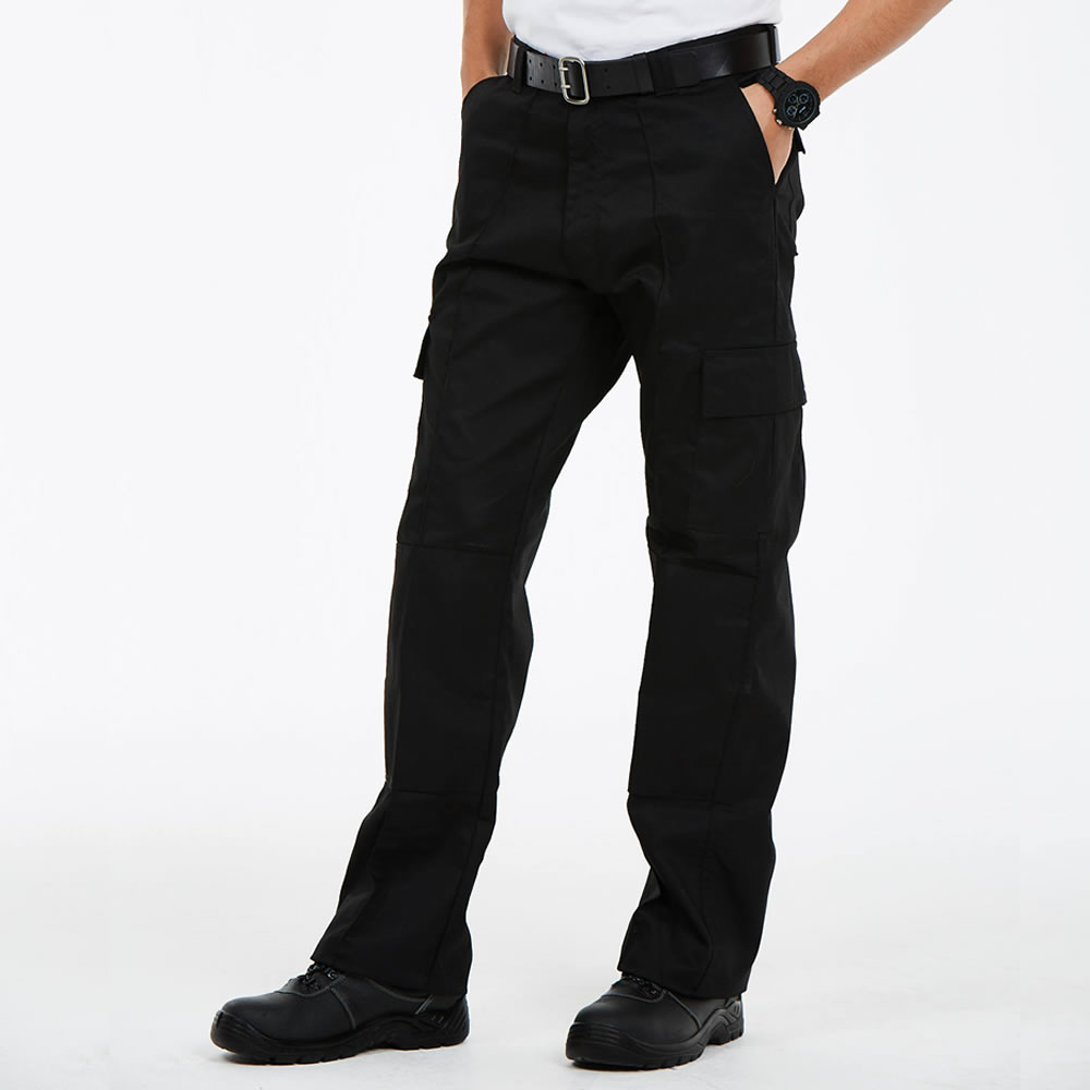 Mens Cargo Combat Trouser Polycotton Pants With Knee Pad & 2 Side ...
