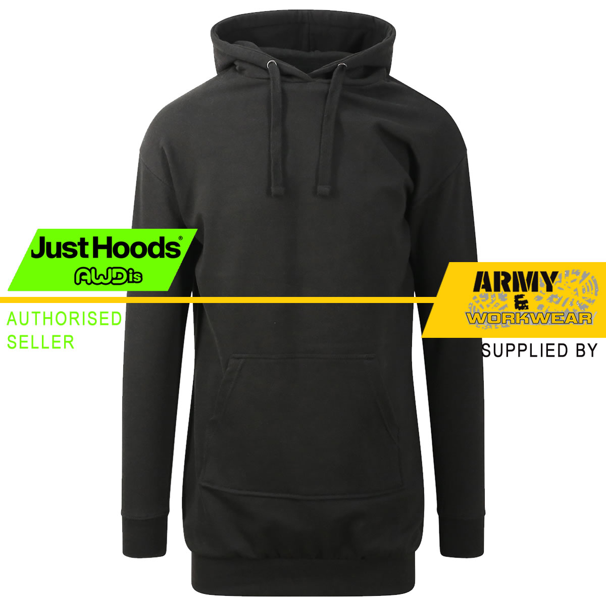 AWDis Ladies Hoodie Dress Longline Kangaroo Pocket Hooded Sweatshirt Womens