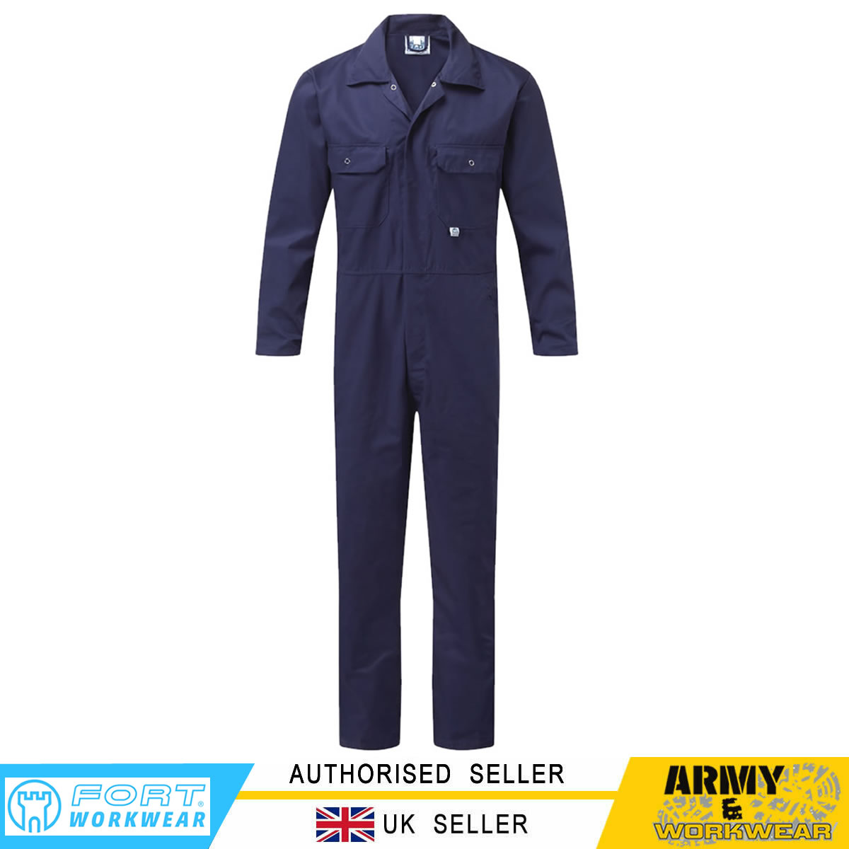 Heavy Weight Mens Stud Front Boilersuit Coverall Multi Pocket Workwear Overalls - Picture 3 of 4