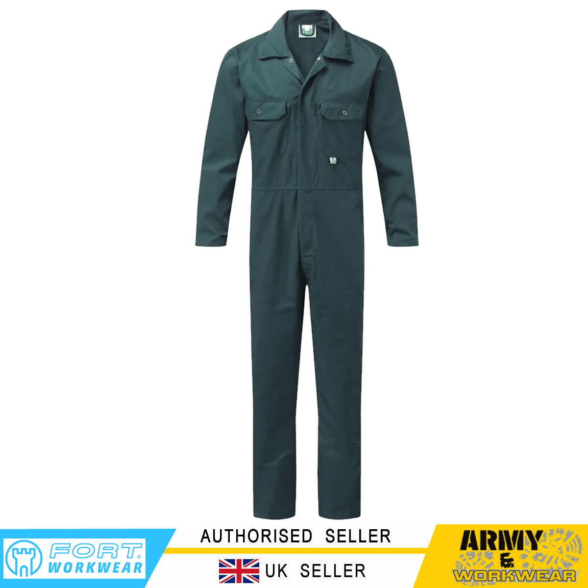 Heavy Weight Mens Stud Front Boilersuit Coverall Multi Pocket Workwear Overalls - Picture 4 of 4