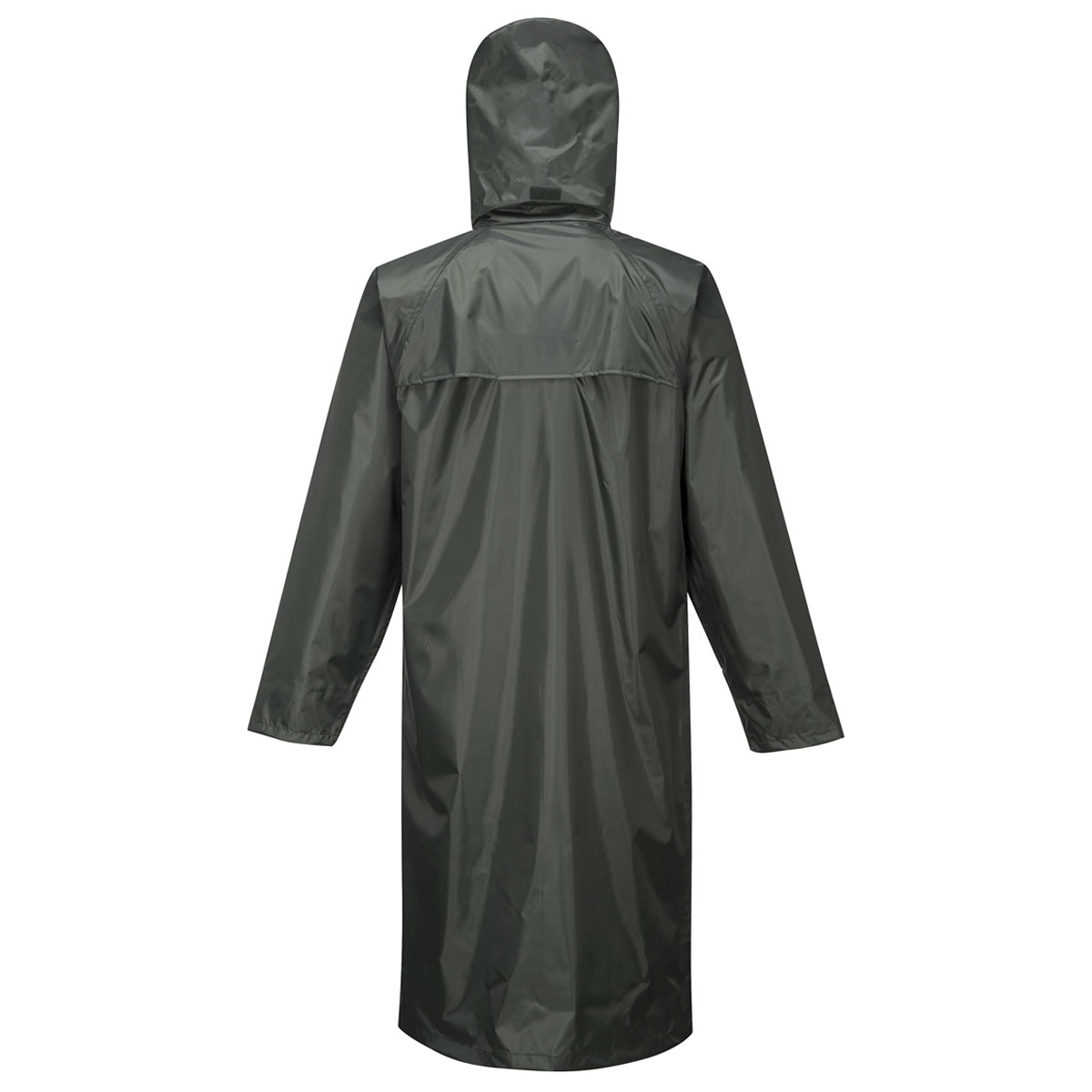 Mens Long Waterproof Hooded Lightweight Rain Coat Outdoor Jacket Packaway Work - Picture 7 of 7