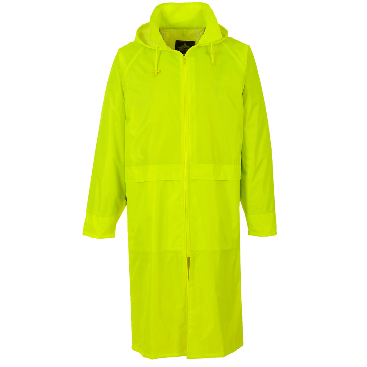 Mens Long Waterproof Hooded Lightweight Rain Coat Outdoor Jacket Packaway Work - Picture 4 of 7