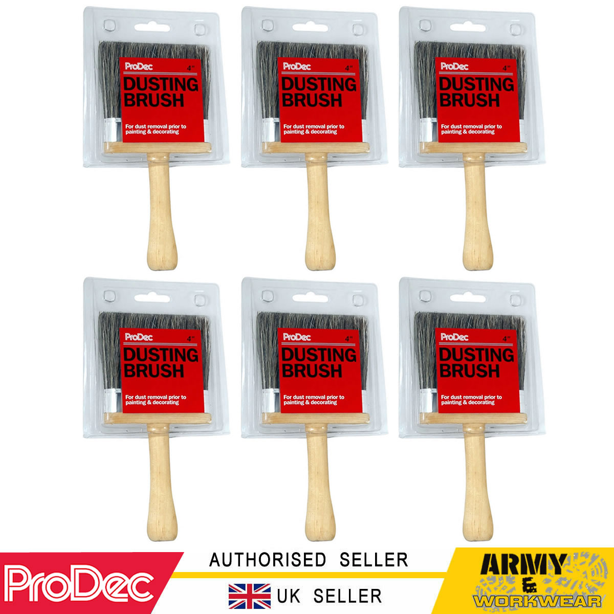 Cepillo antipolvo ProDec 4" pulgadas gris suave cerdas largas decoradores pintores 100 mm - Imagen 6 de 6