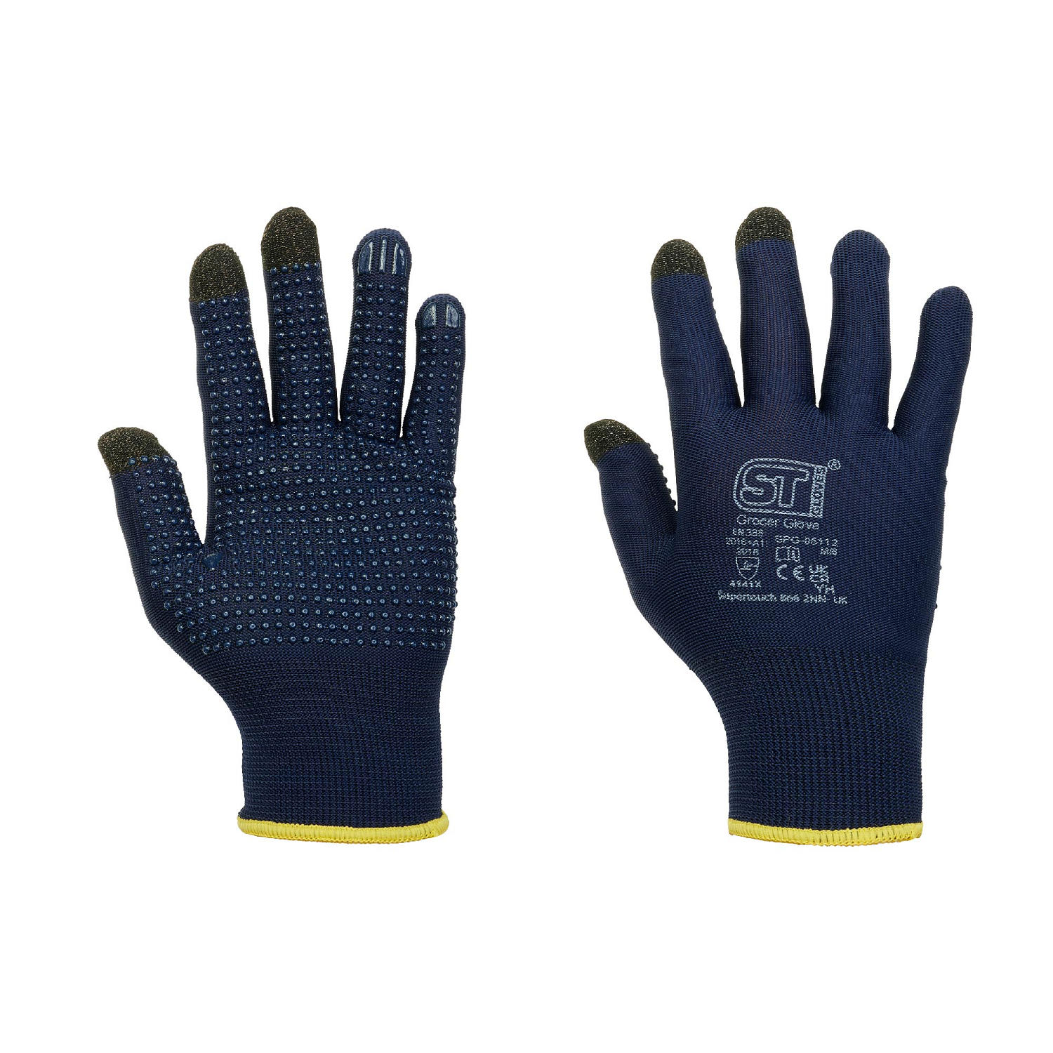 Supertouch Dotted Touchscreen Gloves PVC Dots Enhanced Grip Protection - Picture 8 of 10