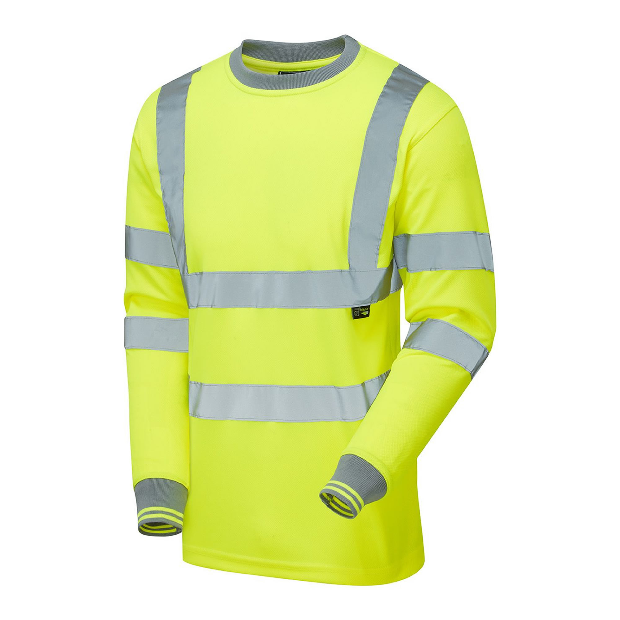Supertouch Hi Vis Long Sleeve T-Shirt UPF 40+ Rating, Bird Eye Fabric, EN 20471