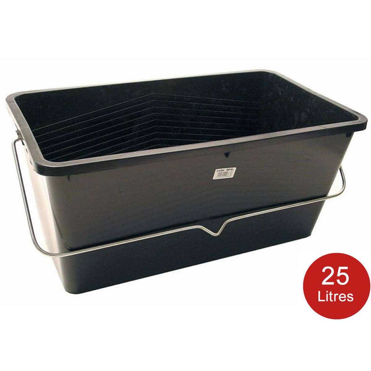 ProDec 25 Litre Large Black Plastic Scuttle Paint Kettle With Handles Trade Kit