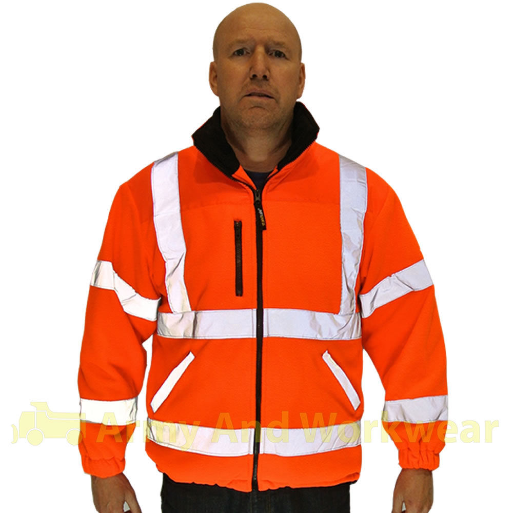 Exceptional Hi Viz Fleece Super Jacket Safety Workwear Coat Fully Fined ...