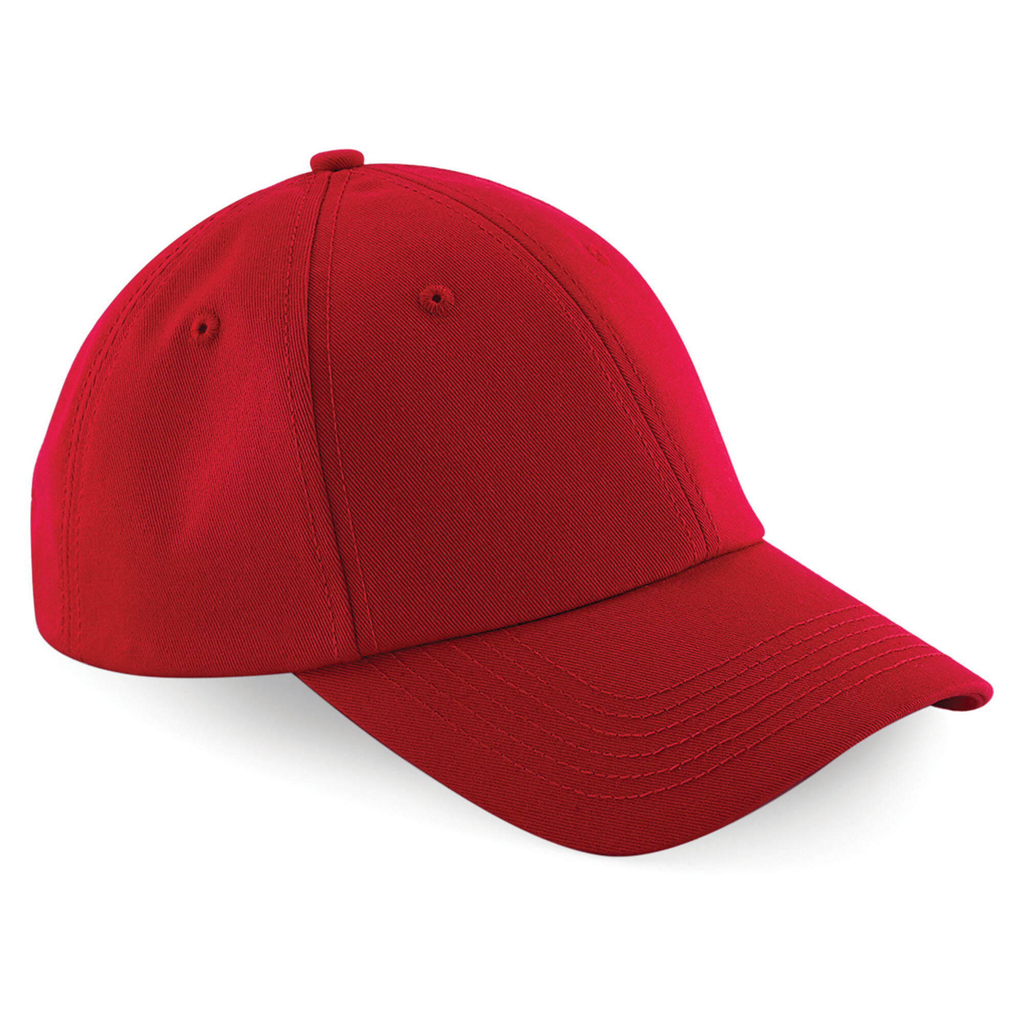 Beechfield Authentic Baseball Cap Hat 6 Panel Curved Peak Vented Buckle Adjuster - Picture 8 of 12
