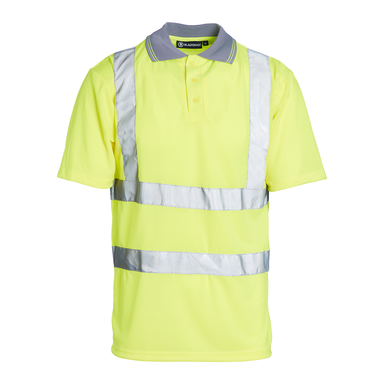 Blackrock Hi Viz Vis Polo Shirt Collar Contrast Reflective Top Short Sleeve