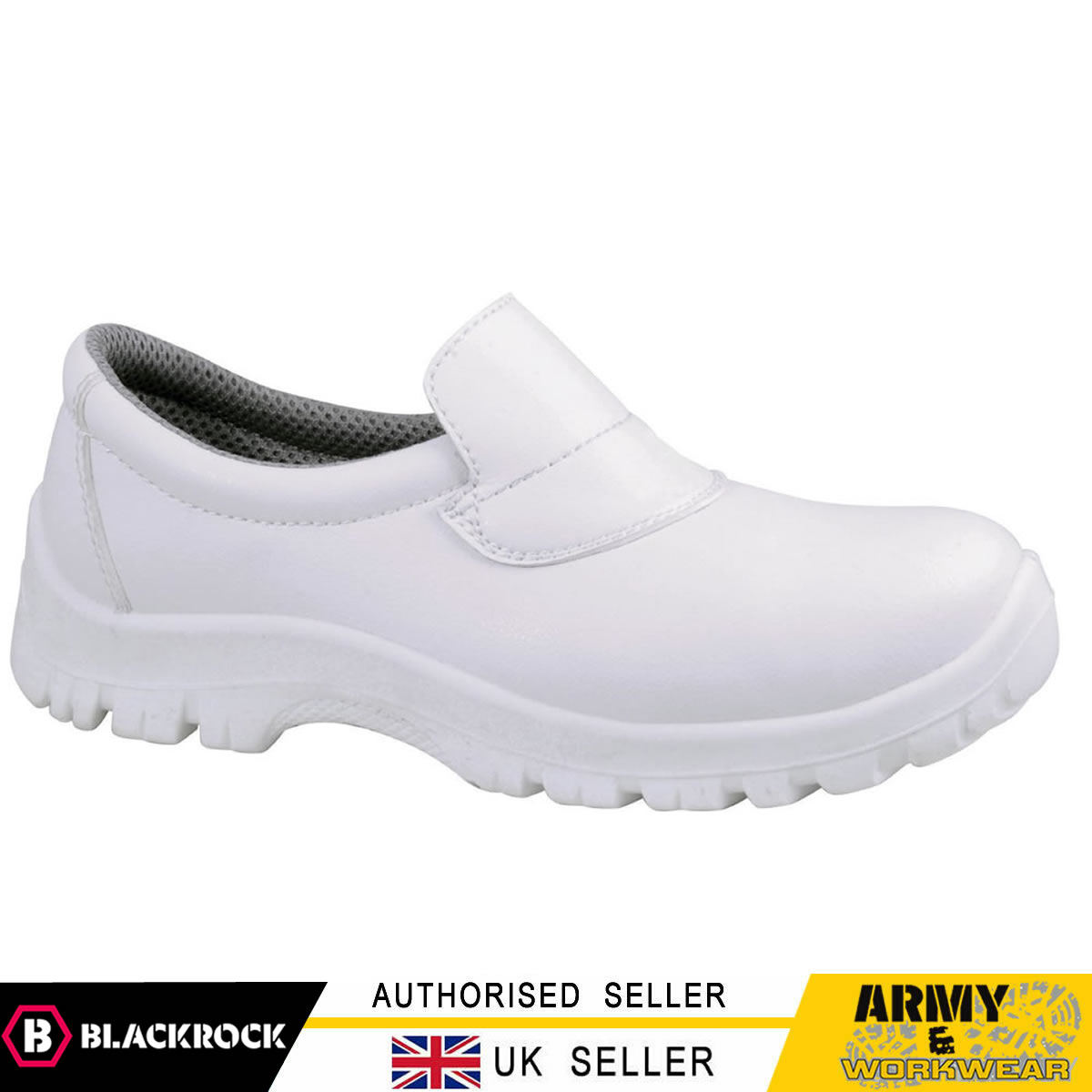 SRC04B Blackrock Hygiene Slip-On Safety Shoes Food Safe Work Steel Toe Caps 