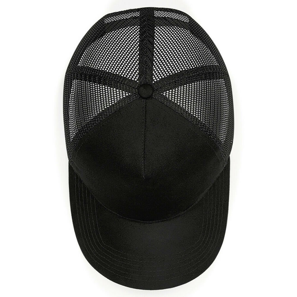 Beechfield Mens Half Mesh Trucker Cap / Headwear Black One Size