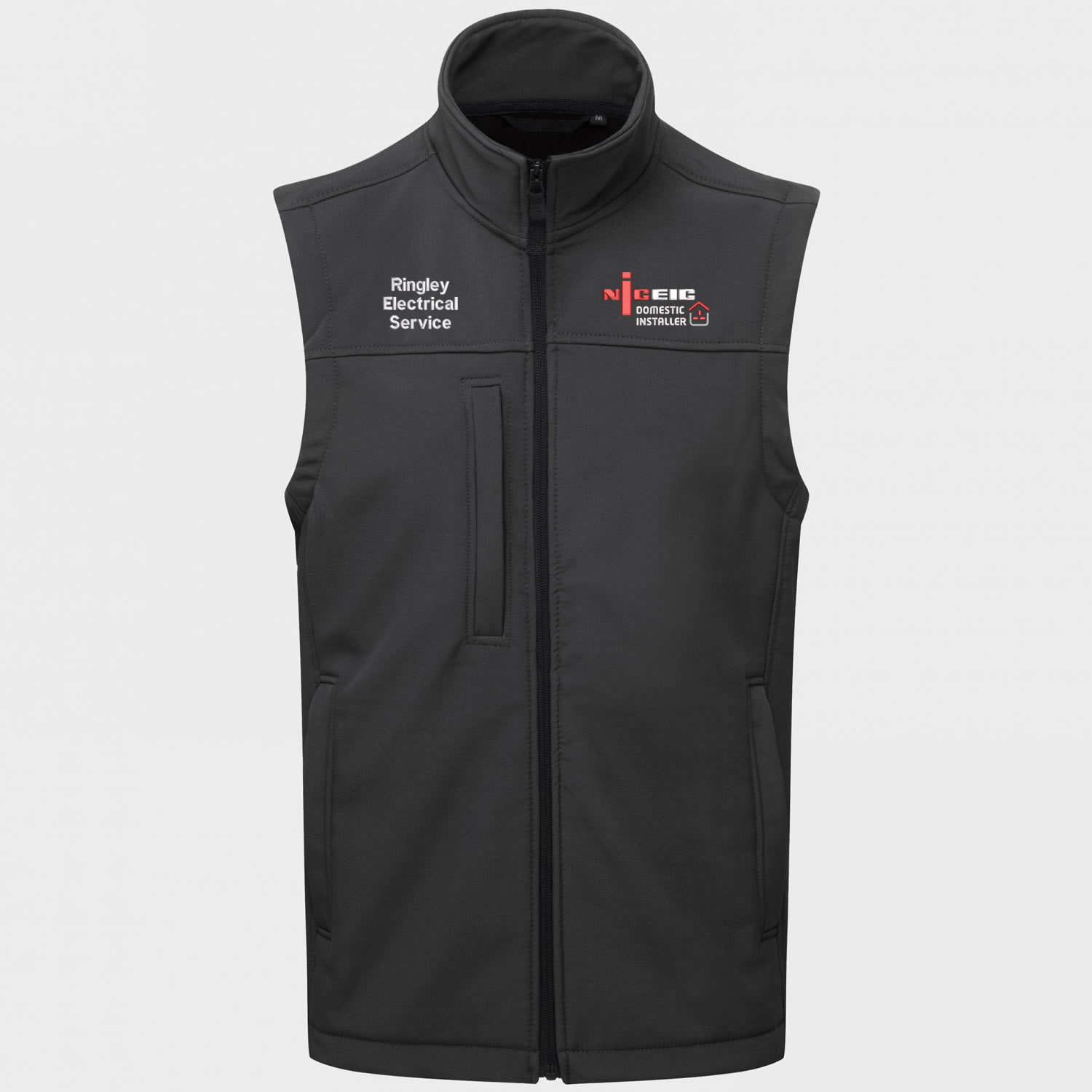 Personalised NIC EIC Domestic Inst Embroidered Softshell Bodywarmer Fleece Lined - Picture 7 of 7