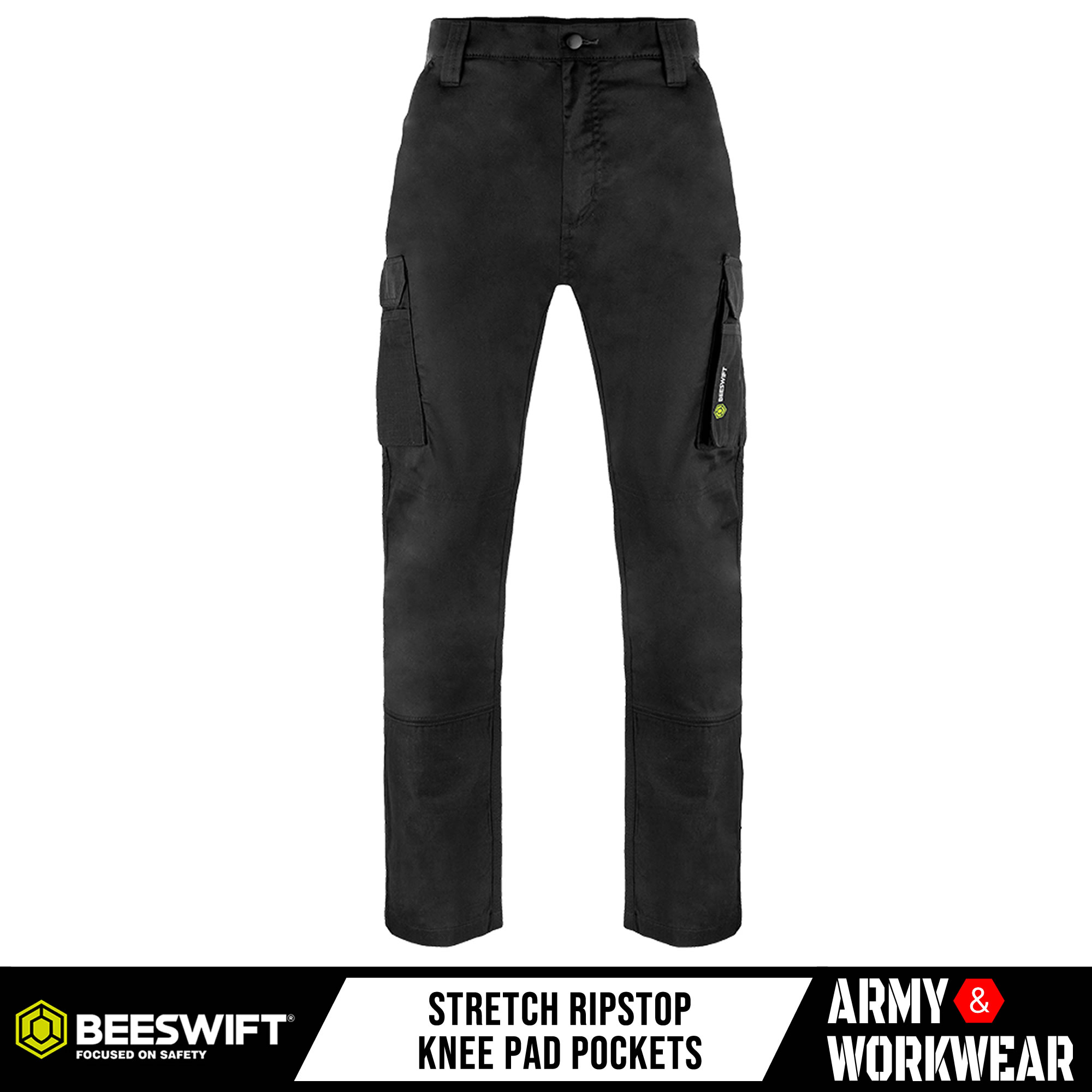 Beeswift Granada Stretch Ripstop Work Trousers Cargo Combat & Knee Pockets - Picture 8 of 9