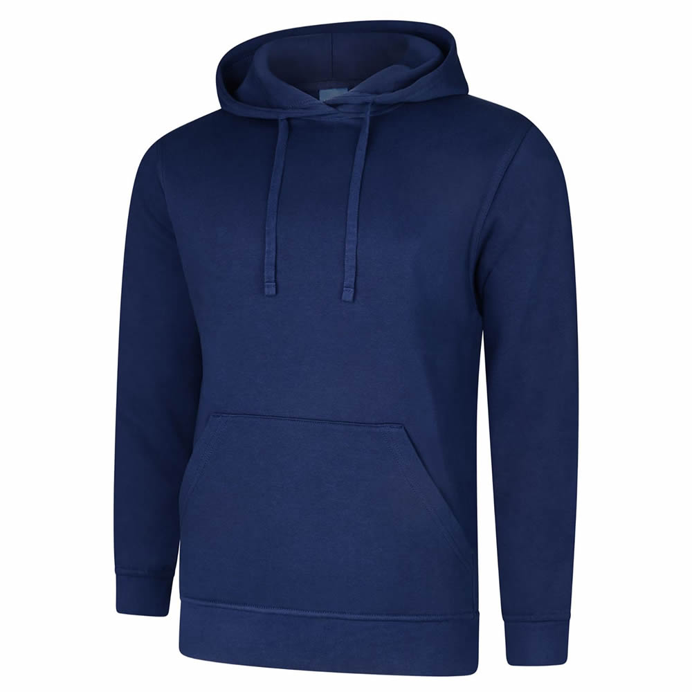 Uneek Unisex Deluxe Hooded Sweatshirt Soft Casual Jumper Mens Pullover Hoody TOP