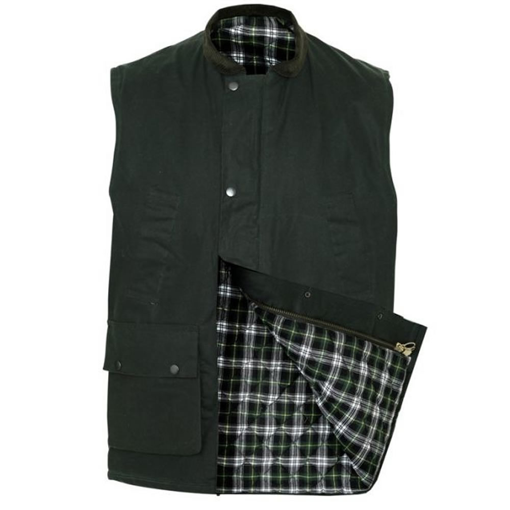 Mens Padded Wax Gilet Quilted Bodywarmer Country Waistcoat Olive Navy