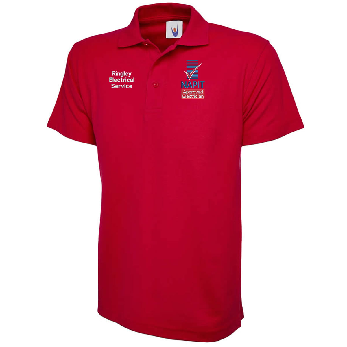 Camisa polo personalizada bordada NAPIT con nombre/texto de empresa eléctrica - Imagen 14 de 19
