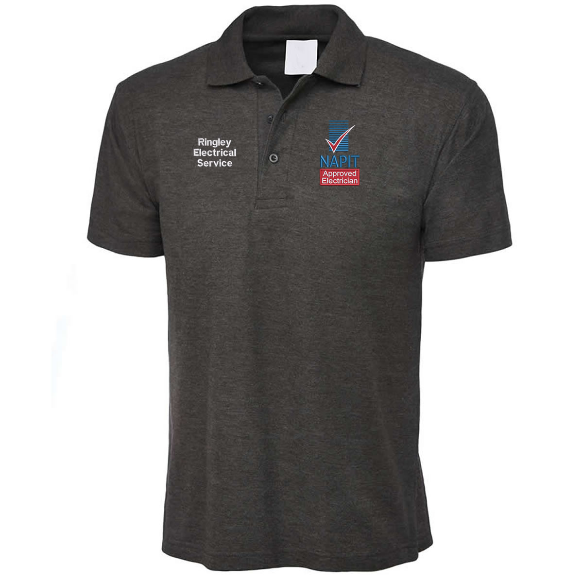Camisa polo personalizada bordada NAPIT con nombre/texto de empresa eléctrica - Imagen 18 de 19