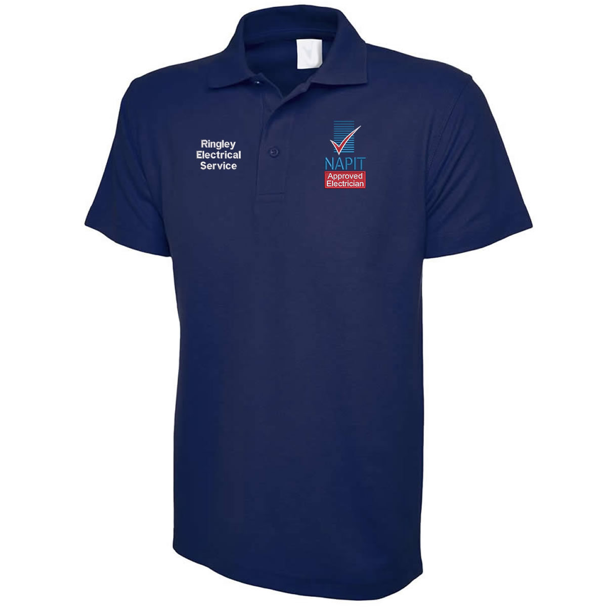 Camisa polo personalizada bordada NAPIT con nombre/texto de empresa eléctrica - Imagen 9 de 19