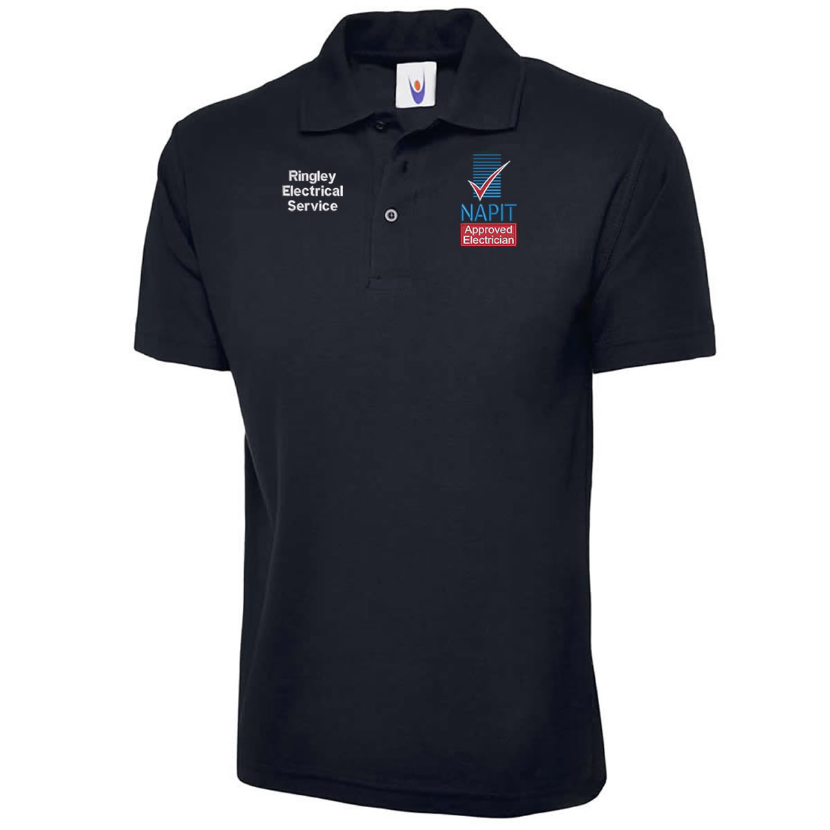 Camisa polo personalizada bordada NAPIT con nombre/texto de empresa eléctrica - Imagen 10 de 19