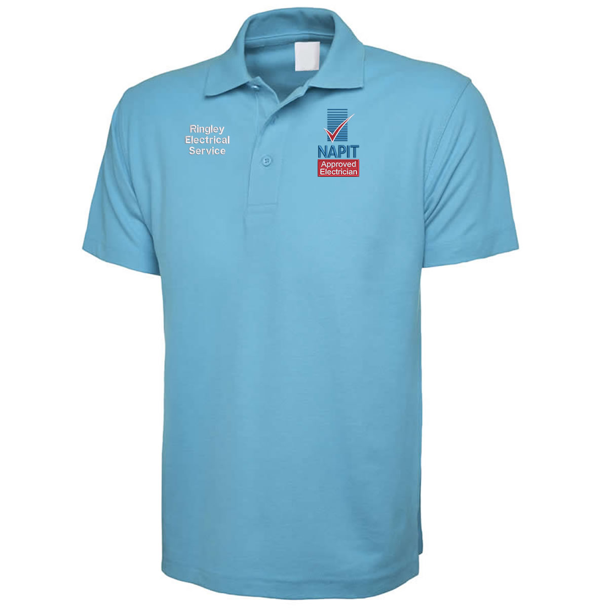 Camisa polo personalizada bordada NAPIT con nombre/texto de empresa eléctrica - Imagen 16 de 19
