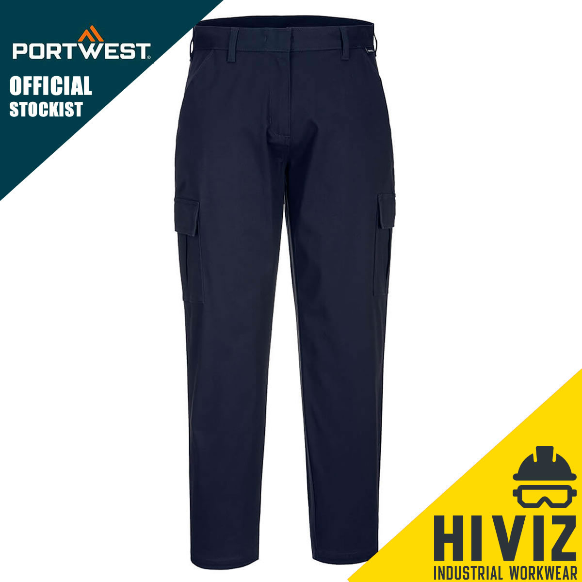 Portwest Women's Stretch Cargo Trouser Breathable Comfort Cotton Work Bottom - Picture 4 of 7