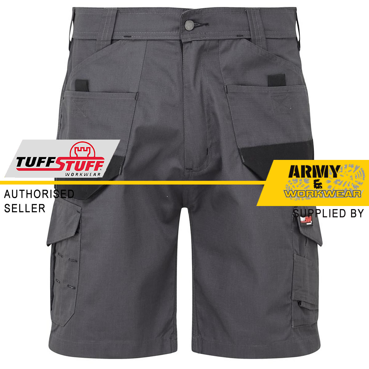 TuffStuff Mens Multi Holster Pocket Heavy Duty Cargo Work Shorts Combat Trousers 