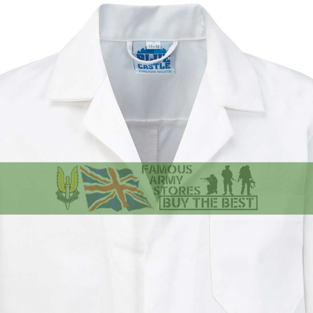 Kids Lab Coat Science Boys Girls Childrens Work School Doctor Scientist White