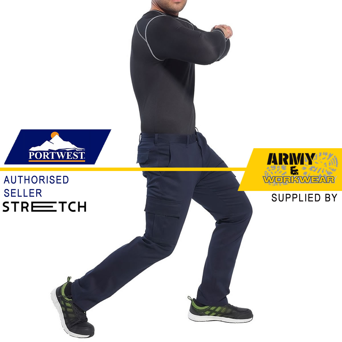 Portwest Mens Slim Fit Stretch Combat 