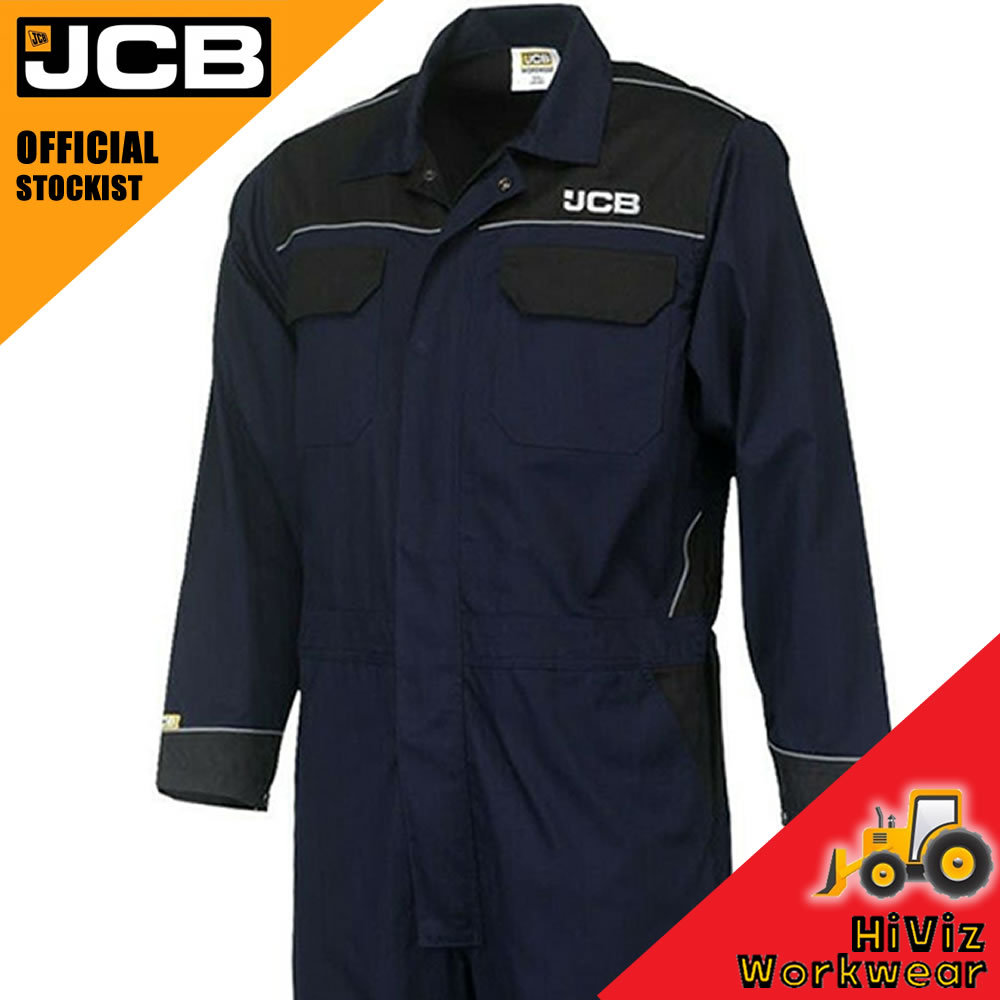 JCB Trade Coveralls Mens Heavy Duty Overalls Boilersuit Mechanics With