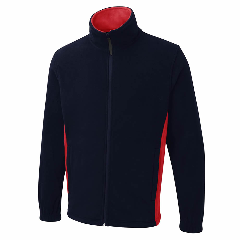 Mens Fleece Jacket Two Tone Full Zip Jacket Contemporary Fit Work Casual Wear - Picture 7 of 7