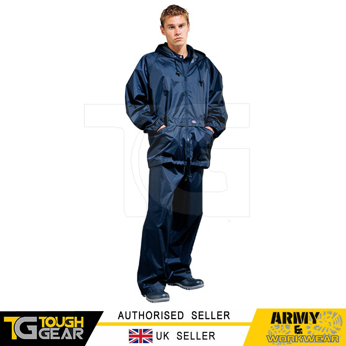 FESTIVAL'DOWNLOAD' NBDS NAVY WEATHERPROOF 2PC RAINSUIT SIZES SMALL to 4XL 