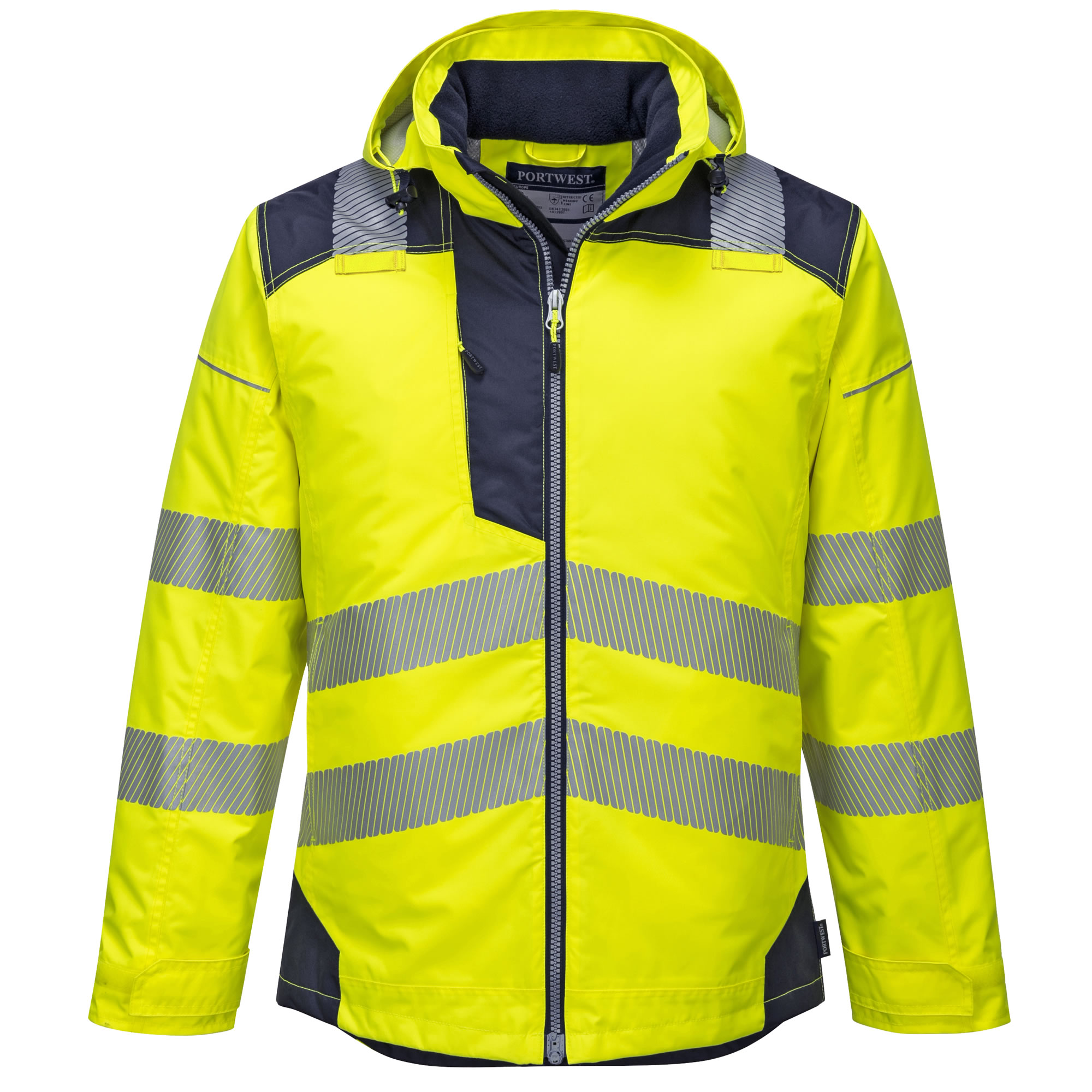 PORTWEST Hi Vis Winter Rain Jacket Waterproof Reflective Safety Work Wear Safety eBay