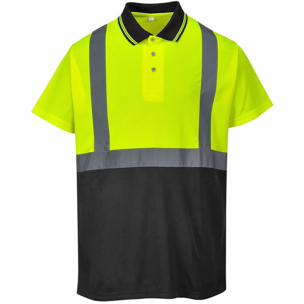 Shirt High Visibility Safety Workwear Reflective Two Tone Hi Vis Visible Polo T 