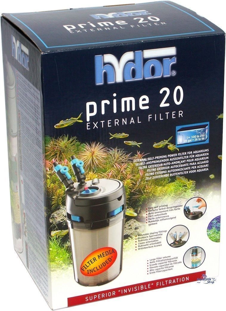 HYDOR PRIME 20 EXTERNAL AQUARIUM CANISTER FISH TANK FILTER MARINE REEF