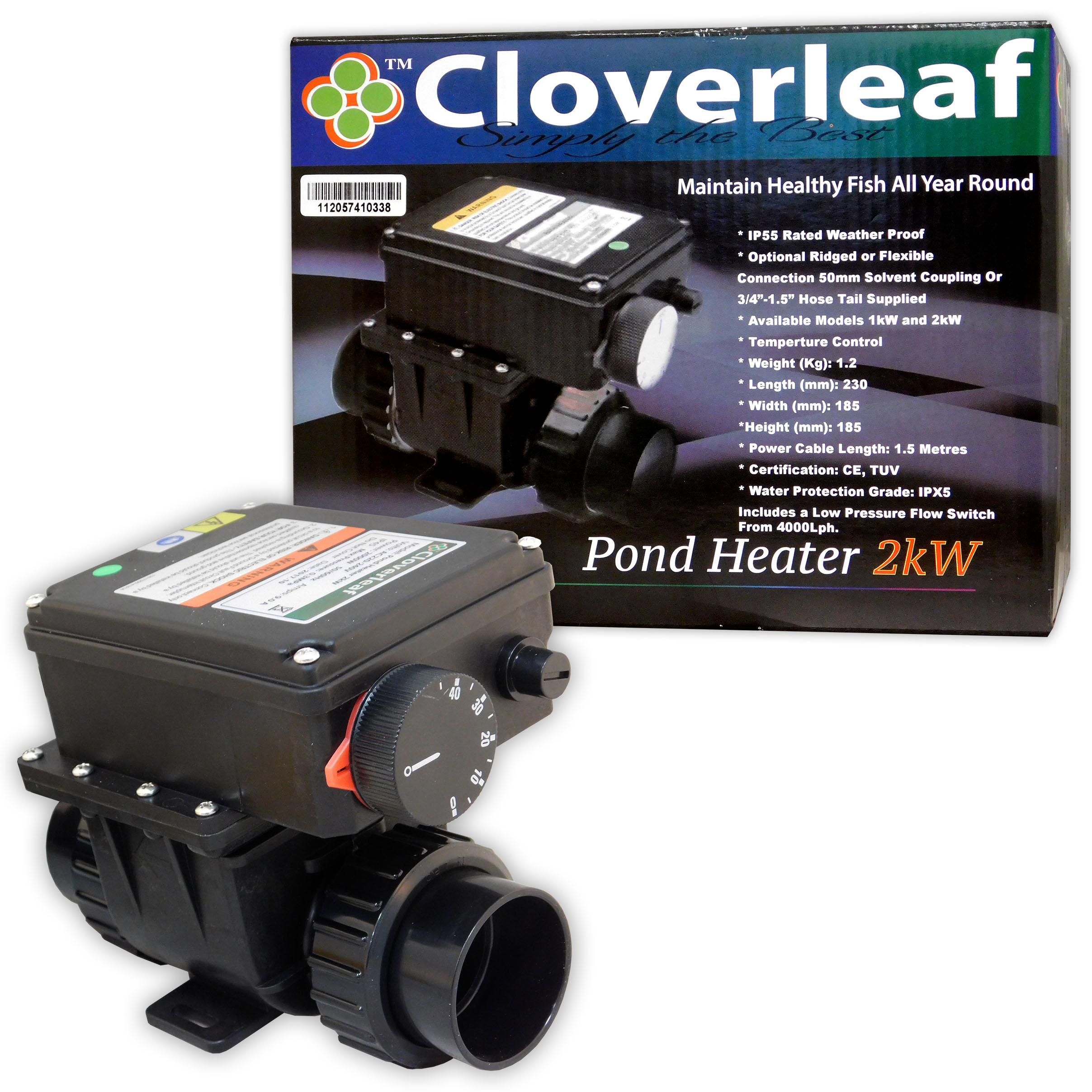 cloverleaf pond heaters 1kw/2kw weatherproof temperature control healthy fish image 1